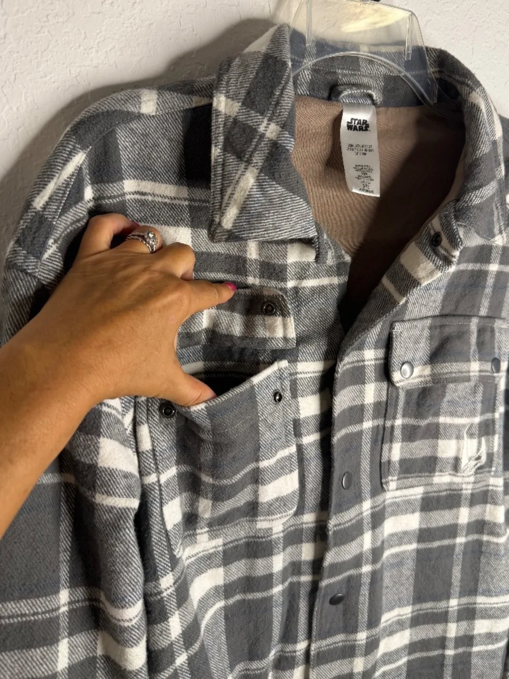 Disney Star Wars Plaid Flannel Jacket, Men's/Unisex Size S